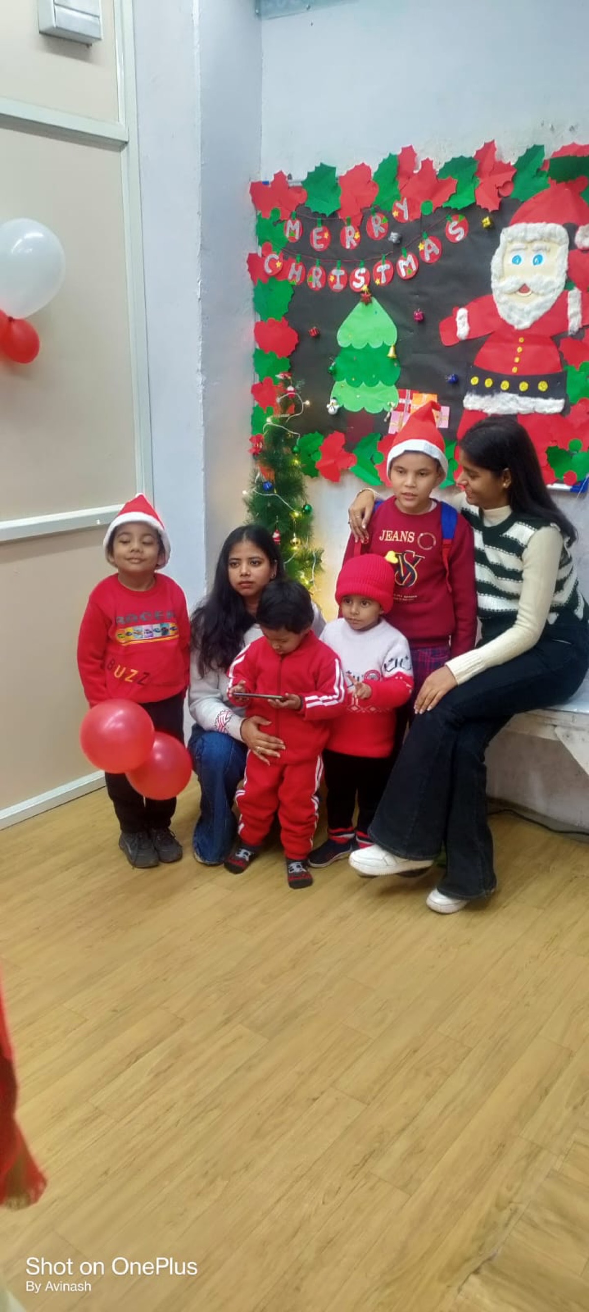 Families gathered for a school celebration