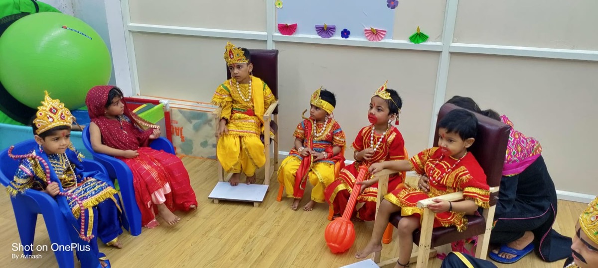 Group of children celebrating together at school